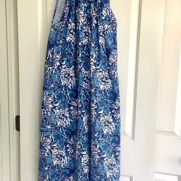 Fitzroy & Willa Blue/White Floral Print Maxi Dress Cotton Sleeveless
… - Picture 3 of 11